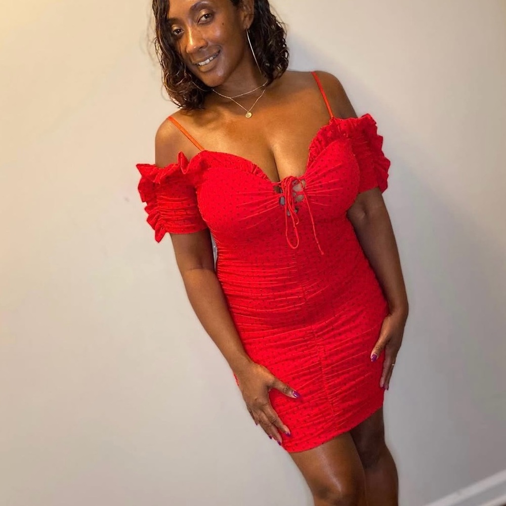 Entry Red Ruffled Mini Dress